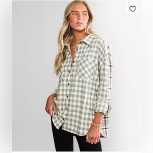 BKE Beige and White Checkered Shirt